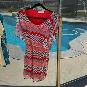 Love notes, orange, white midi dress size 4 (assumed)